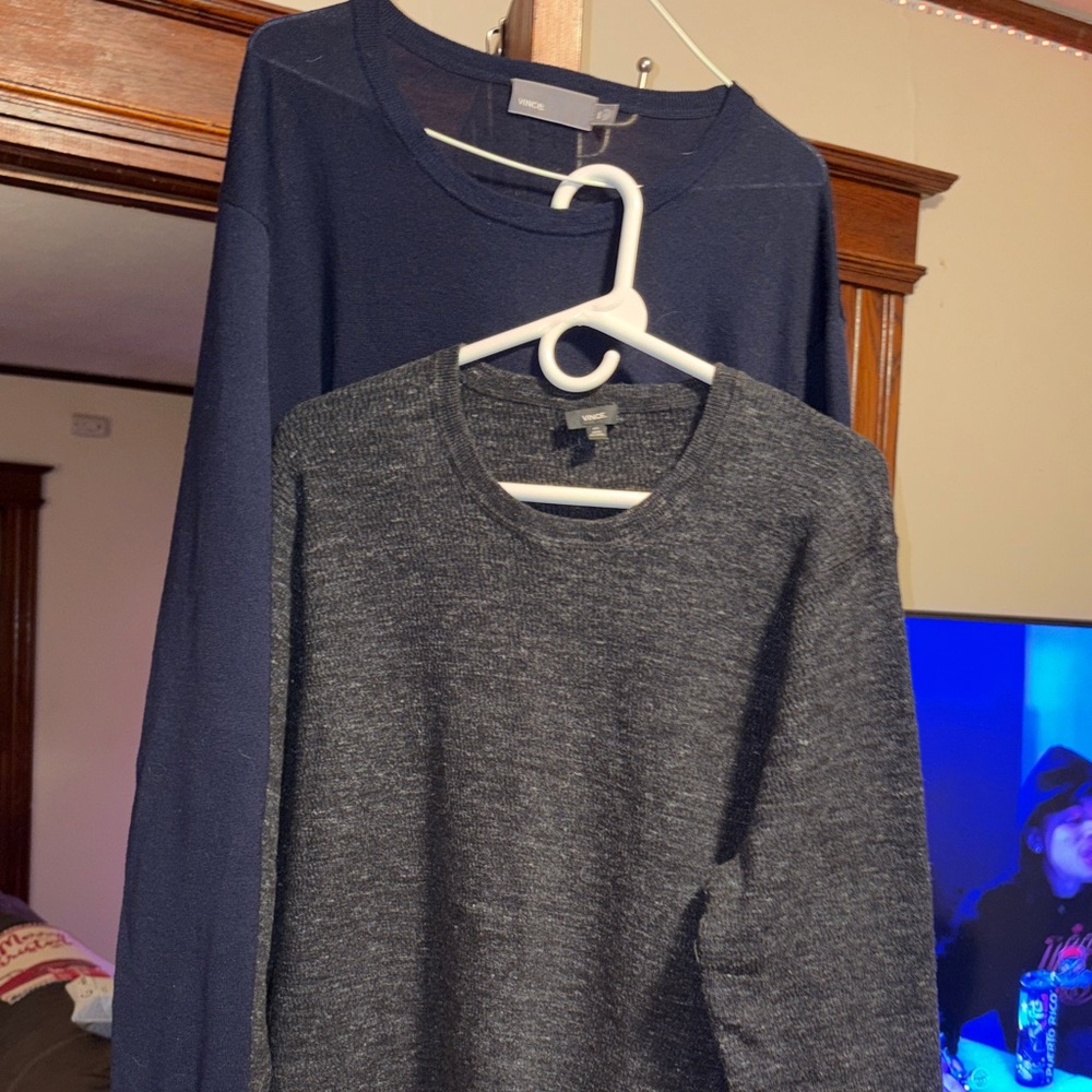 Vince Navy and Gray Sweater Set